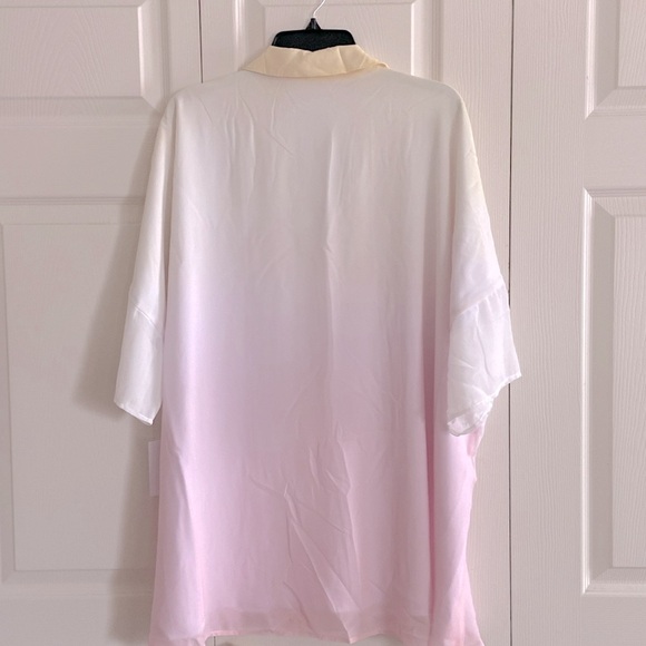 LPA Oversized Dress Shirt in Yellow Pink Ombre Size S - Picture 6 of 6